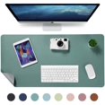 thumbnail image 1 of Table Pad, Desk Pad, 70 * 35cm Pu Leather Table Pad, Laptop Table Pad, Double-Sided (Green / Gray), 1 of 4