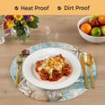 thumbnail image 4 of Coastal Nautical Round 13 Inch Placemats Set of 4, Summer Beach Wave Starfish Shell HeatResistant Non Slip Place Mats for Dining Table, Wipeable Braided Kitchen Table Mats for Housewarming, 4 of 9