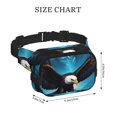 thumbnail image 4 of Saiise Sac Banane à Double Compartiment Motif Aigle Chauve Ciel Nocturne Forêt Sac de Taille Carré Réglable Mains Libres Ceinture de Course Randonnée Sécurité Voyage Bandoulière en Sergé, 4 of 9