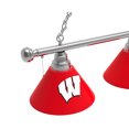 thumbnail image 2 of University of Wisconsin (W) 3 Shade Billiard Light with Chrome FIxture, 2 of 5