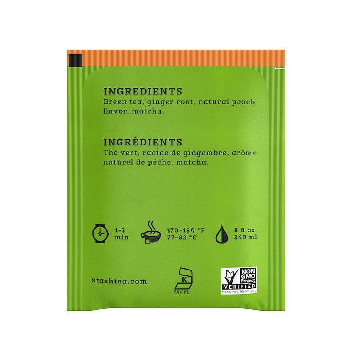 Stash Green Tea with Matcha Ginger Peach 18 Tea Bags Pack of 3