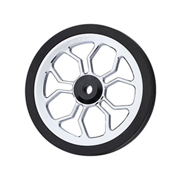 Yuarrent 1 par de accesorios para bicicleta Easywheel CNC de alta resistencia, neumáticos de empuje de superficie lisa de goma, pieza de Ciclismo Plata