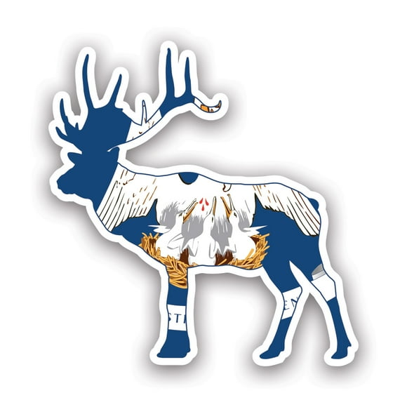 Louisiana Deer Shaped Flag Sticker Decal - Self Adhesive Vinyl - Weatherproof - Made in USA - v2 stag hunter hunting archery antlers outdoors explore