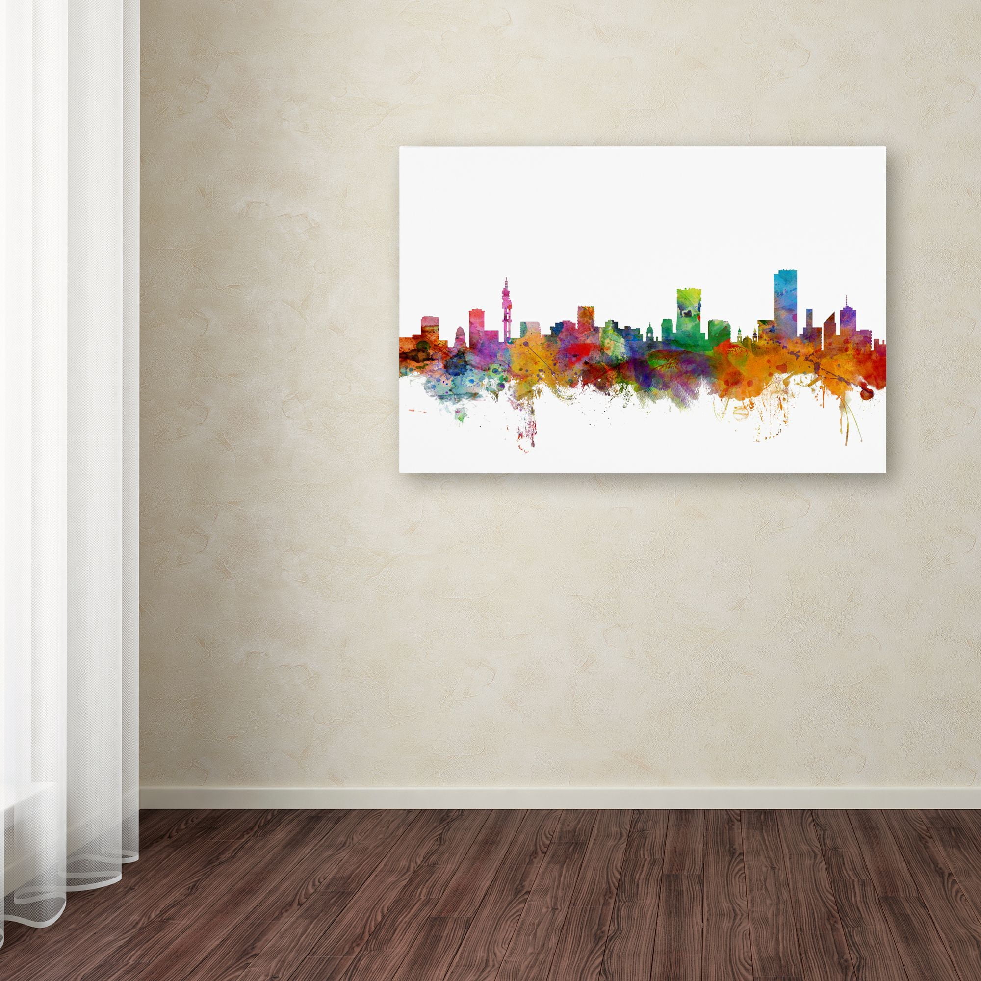 Trademark Fine Art "Pretoria South Africa Skyline" Canvas Art by Michael Tompsett
