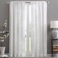 thumbnail image 2 of Madison Park Irina Embroidered 50 x 84 Adult Indoor Diamond Sheer Window Curtain Panel White, 2 of 5