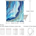 thumbnail image 6 of Blue Shower Curtain, Marble Shower Curtains Set with 12 Hooks, Waterproof&nbsp;Abstract&nbsp;Shower Curtain, Decor Ombre Blue Marble Bathroom Curtain, 72" Wx72 H, 6 of 6