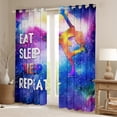 thumbnail image 2 of Gymnastics 30%-50% Blackout Curtains,Skate Sports Curtains & Drapes,Rainbow Galaxy Window Curtains Tie Dye Ombre Window Treatments Sports 2 Panels 52"Wx84"L, 2 of 6