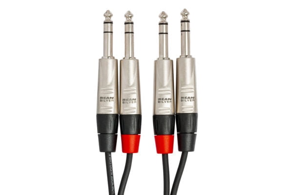Hosa Technology 1.5' Pro Stereo Interconnect, Dual REAN 1/4" TRS to Same