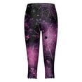 thumbnail image 5 of YDFCWXW Women's Cute Halloween Pumpkin Printed Tummy Control Elastic Waist Yoga Pants Workout Capri Leggings for Women Light Purple, XL, 5 of 5