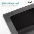 thumbnail image 5 of Stainless Steel Kitchen Sink, 27″x19″ Single Bowl, Overmount Handmade Sink in Black, with US Standard Drain and Hook, SS-BL02D-271908-2, 5 of 11
