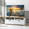 thumbnail image 3 of Gymax Modern TV Stand Media Entertainment Center Console w/ 2 Cabinets & Open Shelves, 3 of 10