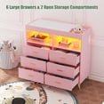 thumbnail image 6 of Luku Dresser for Bedroom with LED Lights and Power Outlet, Baby Changing Table Dresser with 6 Drawers, 2 Open Storage Shelves, Baby Dresser with Changing Table Top, 6 of 7