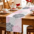 thumbnail image 5 of Pink Grey Sunflowers Table Runner 70 Inches, Boho Rustic Floral Vintage Blossom Bed Runner Dresser Scarves Tabletop for Indoor Outdoor Parties/Ceremony/Banquet, 13" x 70", 5 of 9