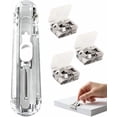 thumbnail image 1 of Portable Binder Clip Stapler with 150/250/300 Reusable Metal Clips, Handheld Push Clip Dispenser for Paper Clamps, No-Hole Mini Push Stapler for Desktop Document Binding (1 PCS), 1 of 7