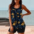 thumbnail image 5 of qucoqpe Womens Two Piece Bathing Suit Fashion Floral Print Tankini Swimsuits for Women Summer Vacation Beach Swimwear with Shorts, 5 of 7
