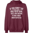 thumbnail image 2 of OXI Hoodie Sweatshirt - If You Don't Do Stupid Things, Basic Casual Hoodie for Men's and Women Fleece Hoodie Long Sleeve - Maroon 3X-Large, 2 of 3