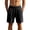 PW107_Black, variant on Mens Bermuda Linen Shorts Knee Length Elastic Waist Drawstring Shorts Casual Wide Leg Summer Shorts with Pockets Light Blue S