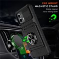 thumbnail image 4 of For Motorola Moto G Stylus 5G 2023 Phone Case with Finger Ring Holder Kickstand, Card Slots，Heavy Duty Shockproof Rugged Protective Working with Magnetic Car Phone Mount,Black, 4 of 8