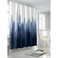 thumbnail image 3 of Navy Blue Ombre Shower Curtain Set, Waterproof Shower Curtains for Bathroom, Primeval Forest Modern Abstract Art Aesthetics Washable Fabric Cloth Bath Curtain for Bathtub with Hooks 72x78 Inches, 3 of 6