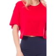 thumbnail image 6 of MixMatchy Women's Basic Solid Boxy Short Sleeve Crop Top, 6 of 6