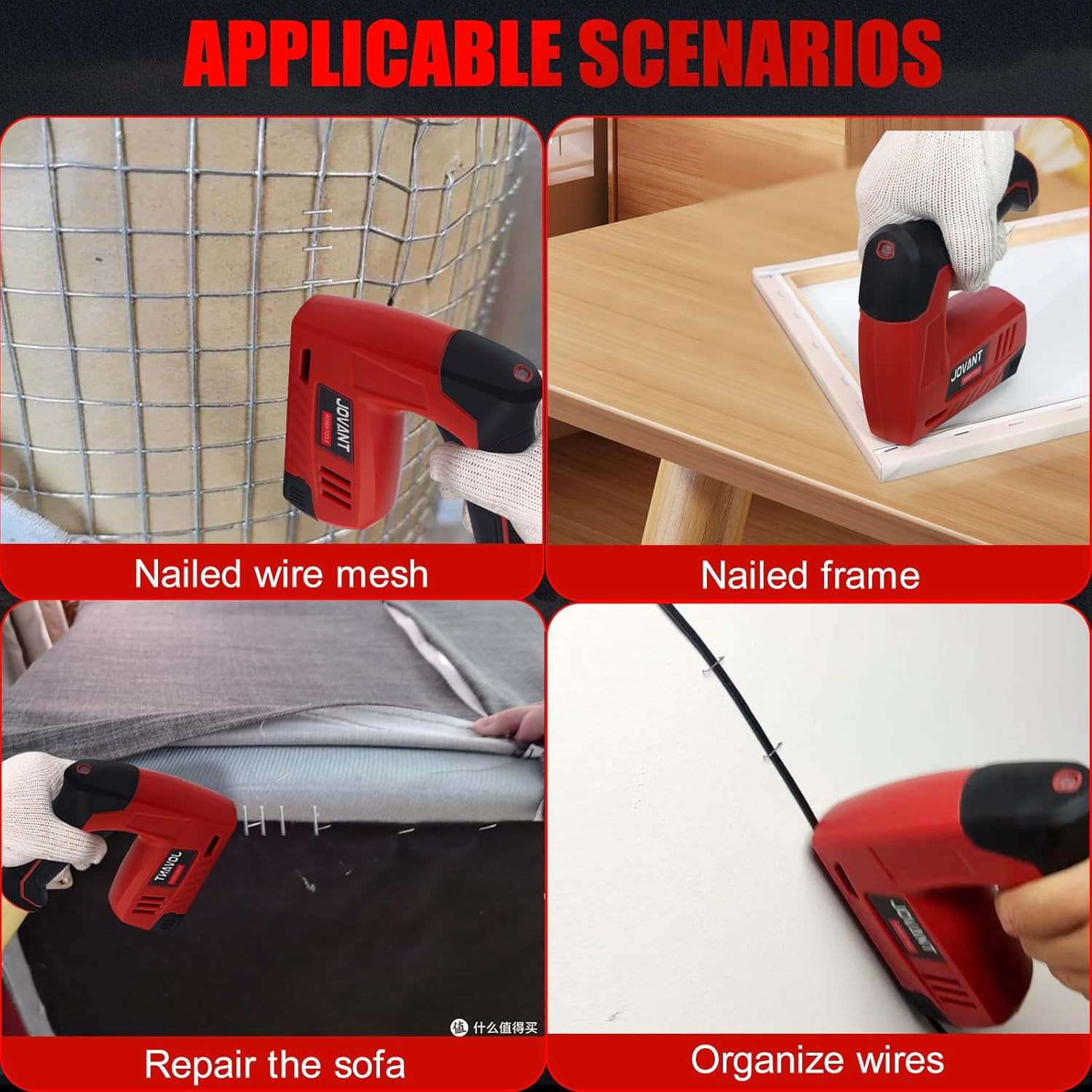Electric Staple Gun with 3650 Staples and Staple Remover,Upholstery Staple Gun Heavy Duty for Wood, Crafts, Carpentry, Decoration DIY,4V 2 in 1 Cordless Brad Nailer fits 3/16" - 3/8 "Staples,Nails
