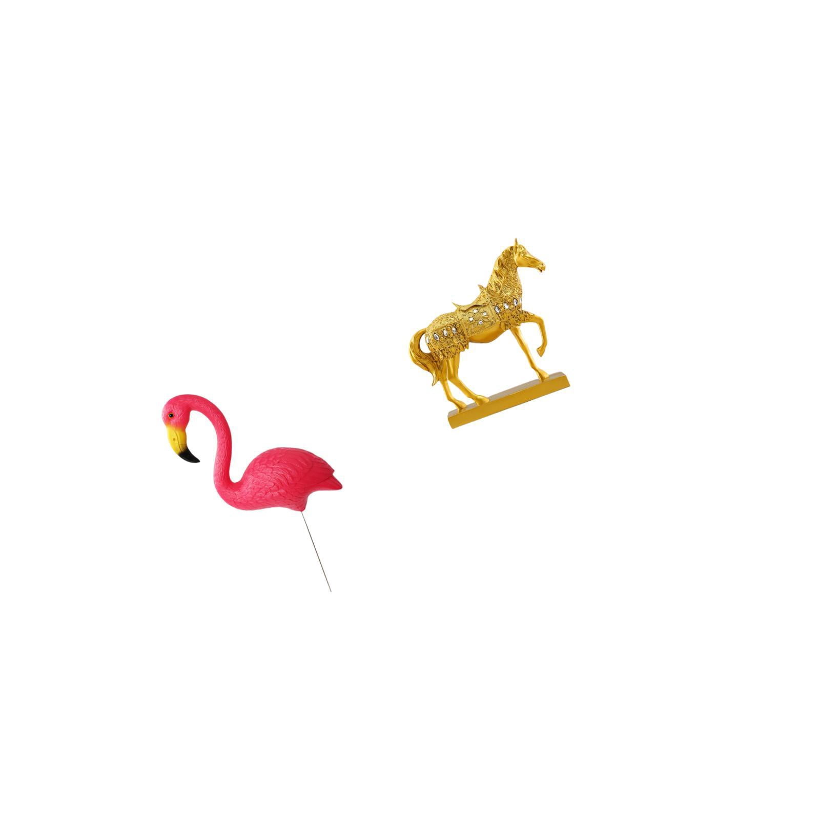 CarpNettore Flamingo Bird Statue Figurine Yard Art Ornament Fairy Garden Accessories Garden Stake Sculpture for Holiday Spring Horse Animal Sculpture Resin Figurines Engraved Home Office Decor