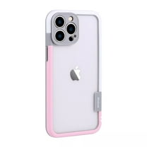 ELEHOLD Case for iPhone 15 Pro Max, Shockproof Heat Dissipation Colorful Bumper Frame Case,Pinkwhite