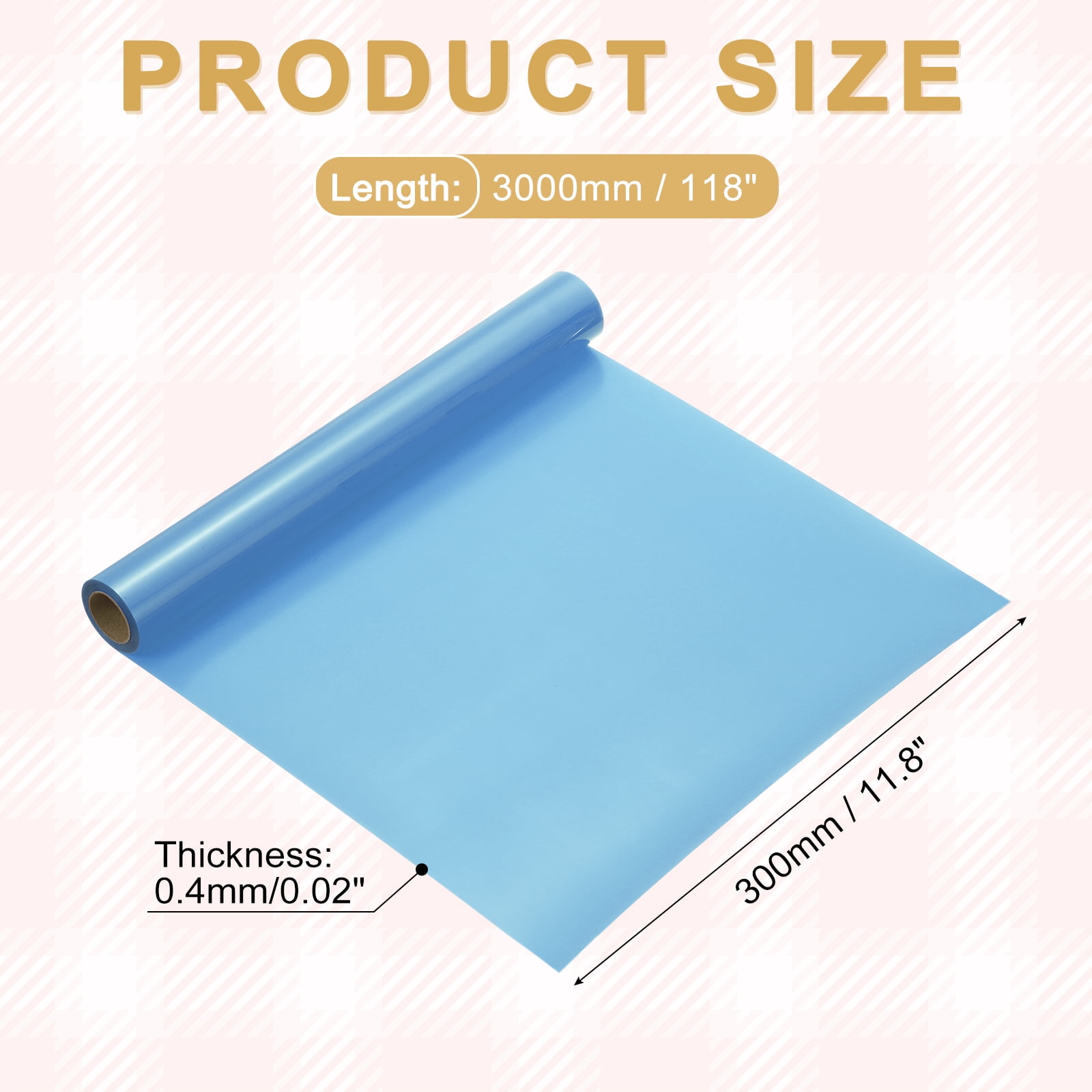 Uxcell Heat Transfer Vinyl Roll, 12" x 9.8ft HTV Iron on Transfer Vinyl for T-Shirts Craft Cutter Cutting Machine, Easy to Cut and Weed (Sky Blue)