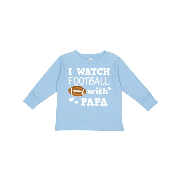 Inktastic I Watch Football with My Papa Boys Long Sleeve Toddler T-Shirt