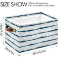 thumbnail image 3 of Foldable Storage Bins Tie Dye Blue White Stripes Fabric Storage Baskets Collapsible Decorative Baskets Closet Organizer Bins with PU Handles for Shelves Home Closet Living Room-2Pack Decor Gifts, 3 of 7
