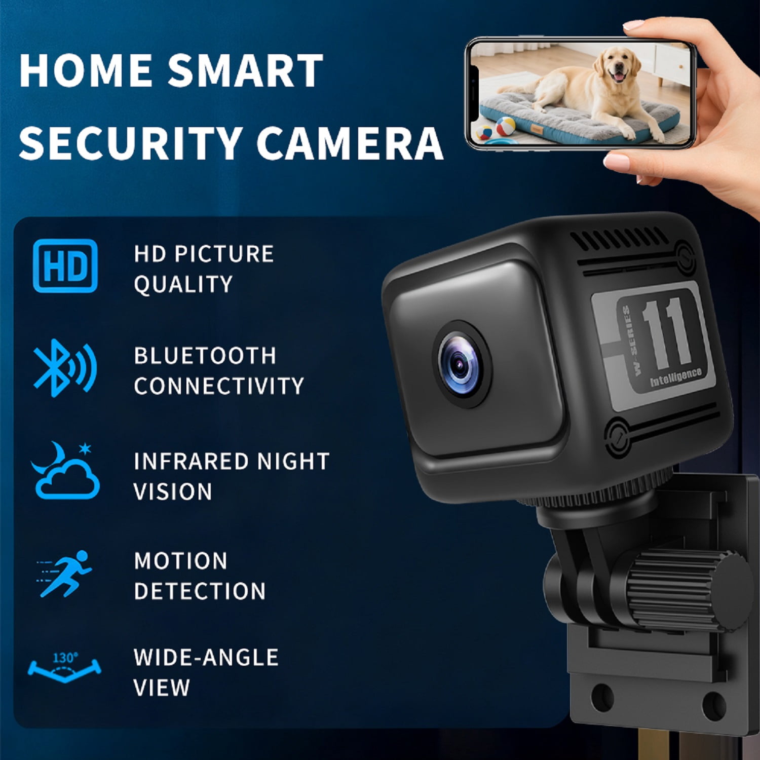 Mini Home Security Camera Wireless, Wide Angle, Night Vision, App Control, Cloud & SD Storage, Home Indoor Outdoor WiFi 1080P Nanny Cam for Baby, Pet