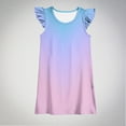 thumbnail image 2 of Plebaso Robes pour Bébés Filles Été Col Rond Manches Volantes Dégradé Robe d'Été Mode Enfants, 2 of 4
