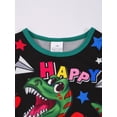 thumbnail image 5 of QEFJNO 3-12Y Kid Boys Dinosaur Pajamas Little Big Boys Sleepwear Short Sleeves and Pants 2 Pieces Summer Pjs Set, 5 of 11