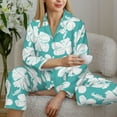 thumbnail image 4 of Wukai Vintage Floral Print Women's Pajama Set - Soft Long Sleeve Sleepwear for Comfort and Style-Large, 4 of 9