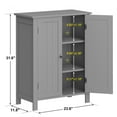 thumbnail image 3 of ZenSports Wooden Bathroom Cabinet 2-Doors Floor Storage Cabinet Adjustable Shelves, Gray, 3 of 10