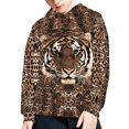 thumbnail image 5 of Xoenoiee Pullover Boys Hoodies Long Sleeve Top for Fall Winter Comfortable Loose Sportwear with Kangaroo Pocket for Kids Age 6-16 Years Athletic Wear, Tiger Print, M, 5 of 7