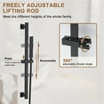 thumbnail image 5 of CASAINC 16" Ceiling Mounted Square Shower System with Wall Mounted Square Shower Head, Handheld Sprayers, and Body Jets, Matte Black, 5 of 9