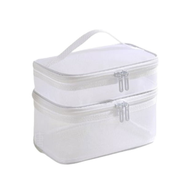 Bearachild Bolsa de malla transparente duradera y duradera de nailon, bolsa organizadora impermeable de viaje para mujer, compacta Almacenamiento y organización del hogar Blanco