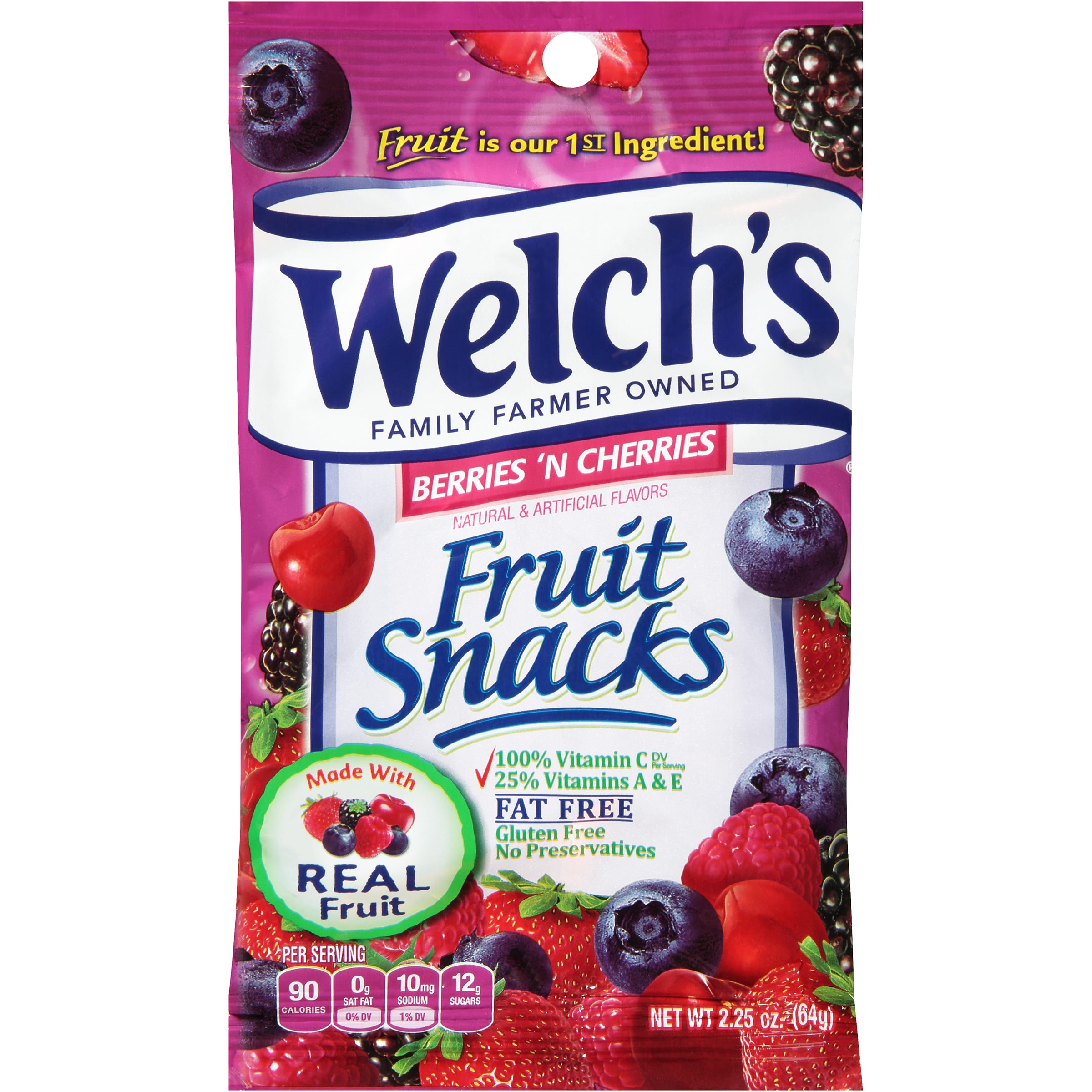 Welch’s® Berries ’N Cherries Fruit Snacks 2.25 oz. Pouch