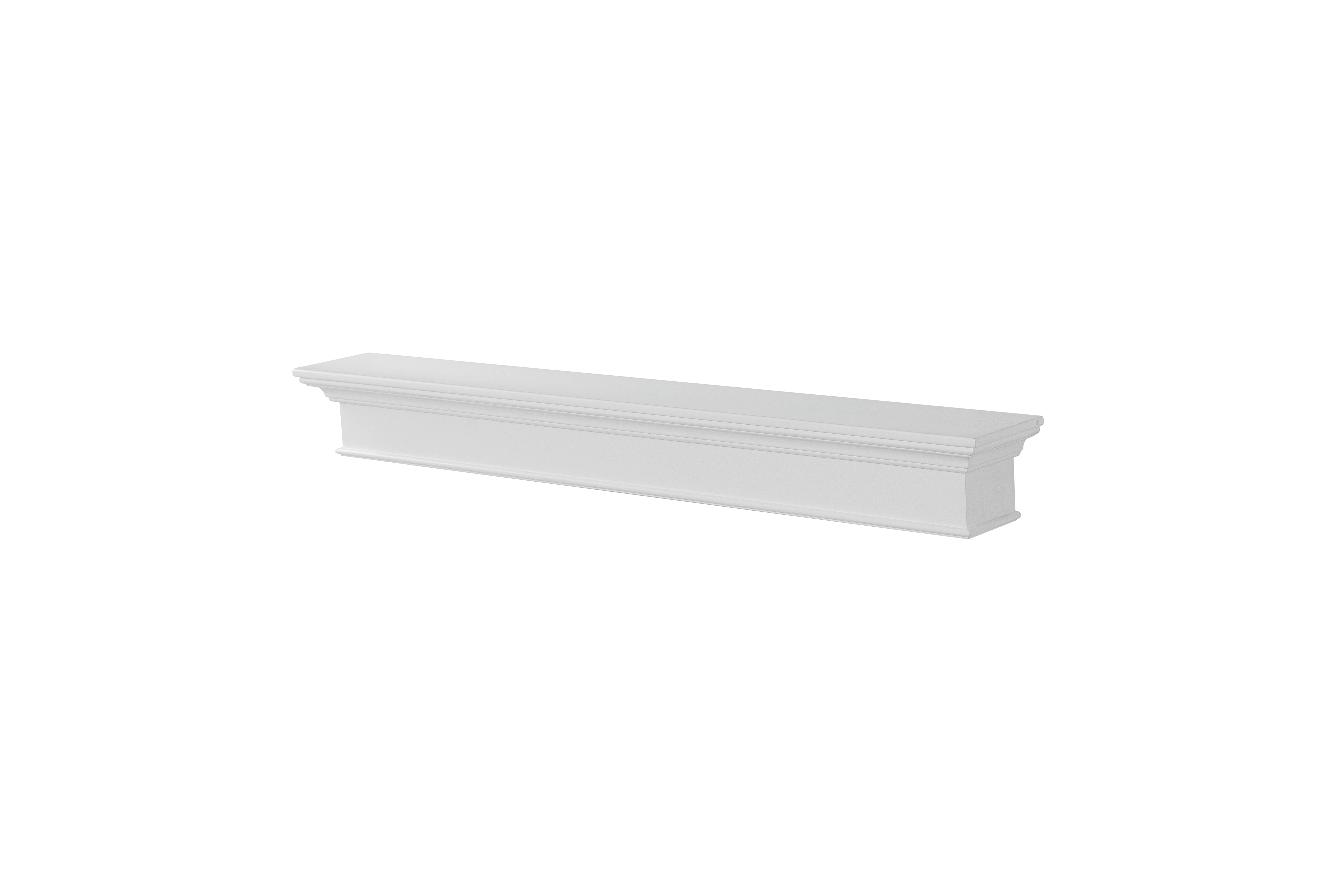 Pearl Mantels Henry Premium White MDF Mantel Shelf, Crisp White Paint, 60"L x 9"D x 8"H