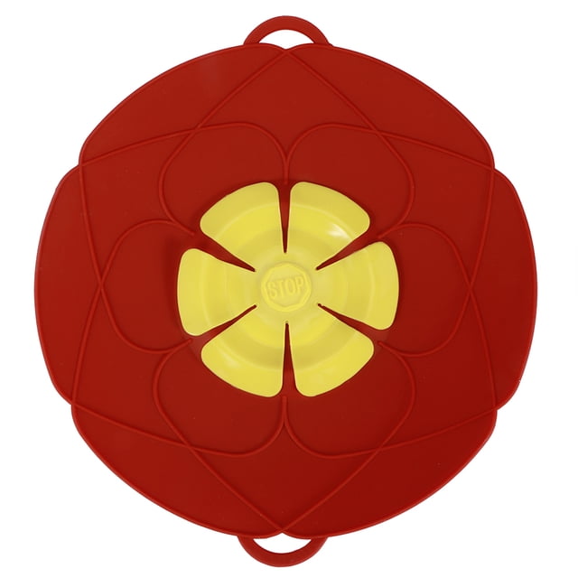 Tapa de silicona antiderrames de 28 cm, antipolvo y antiderrames, para utensilios de cocina, color rojo