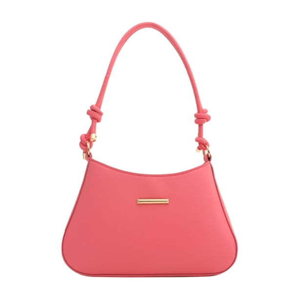 Bolso de mano para mujer, ligero y práctico, de piel sintética, tipo bandolera, para fiestas. Rosa