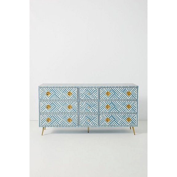 Optical bone inlay sideboard blue, bone inlay cabinet, blue bone inlay furniture,bone inlay cupboard