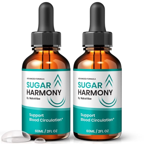 (2 Pack) Sugar Harmony Drops, SugarHarmony Liquid Formula - Naturally Supports Healthy Circulation, Stable Levels and Energizes the Body, Official Review (60 Servings)
