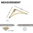 thumbnail image 4 of STYLENT DECOR Decorative Brass Shelf Bracket, Heavy Duty and Antique Shelf Bracket for Shelving Modern L Shaped Design (Pack of 1) (Brass Brushed, 4.5 Inches), 4 of 7