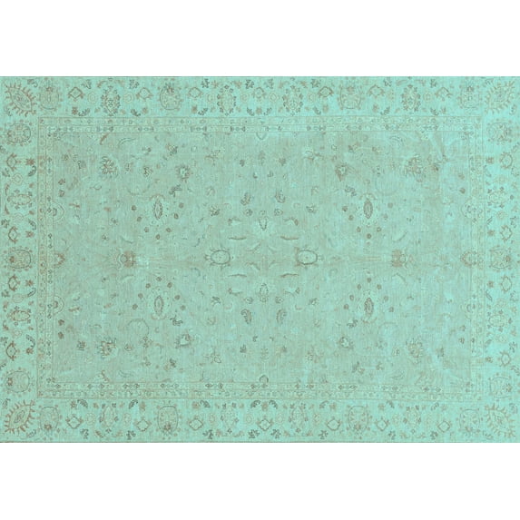 Ahgly Company Indoor Rectangle Abstract Light Blue Modern Area Rugs, 4' x 6'