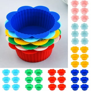 Yirtree Silicone Cupcake Liners Reusable Baking Cups Nonstick Easy Clean Pastry Muffin Molds 6/12/24Pcs Silicone Muffin Molds Cupcake Dessert Baking