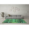thumbnail image 3 of Ahgly Company Indoor Rectangle Abstract Turquoise Blue Modern Area Rugs, 2' x 4', 3 of 4