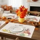 thumbnail image 5 of Manteles individuales de otoño para el Día de Acción de Gracias - Manteles de mesa aislantes térmicas de 16,5x12,6 pulgadas, decoración vintage de calabaza Harvest para fiestas y cenas, poliéster de, 5 of 6