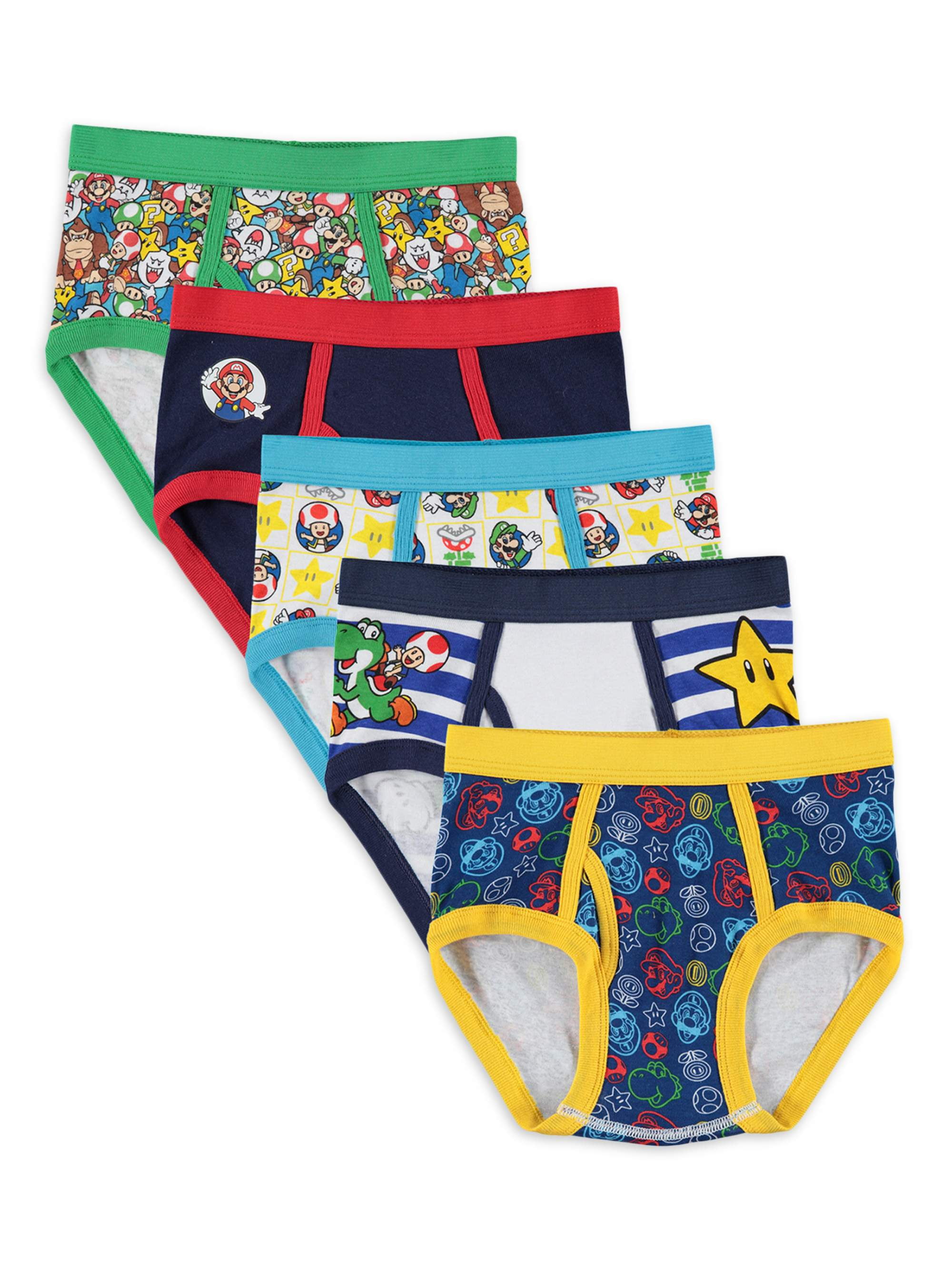Mario Bros. Boys 4-6 Underwear, 5 Pack Briefs